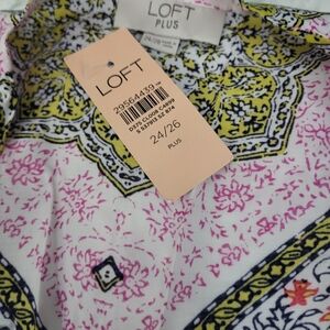 LOFT Plus Floral Geometric Blouse